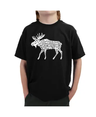 Big Boy's Word Art T-shirt - Moose
