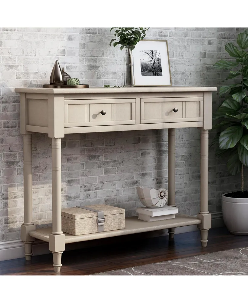 Simplie Fun Daisy Series Console Table Traditional Design With Two Drawers And Bottom Shelf (Retro)