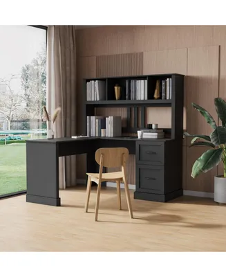 Simplie Fun Home Office Computer Desk with Hutch