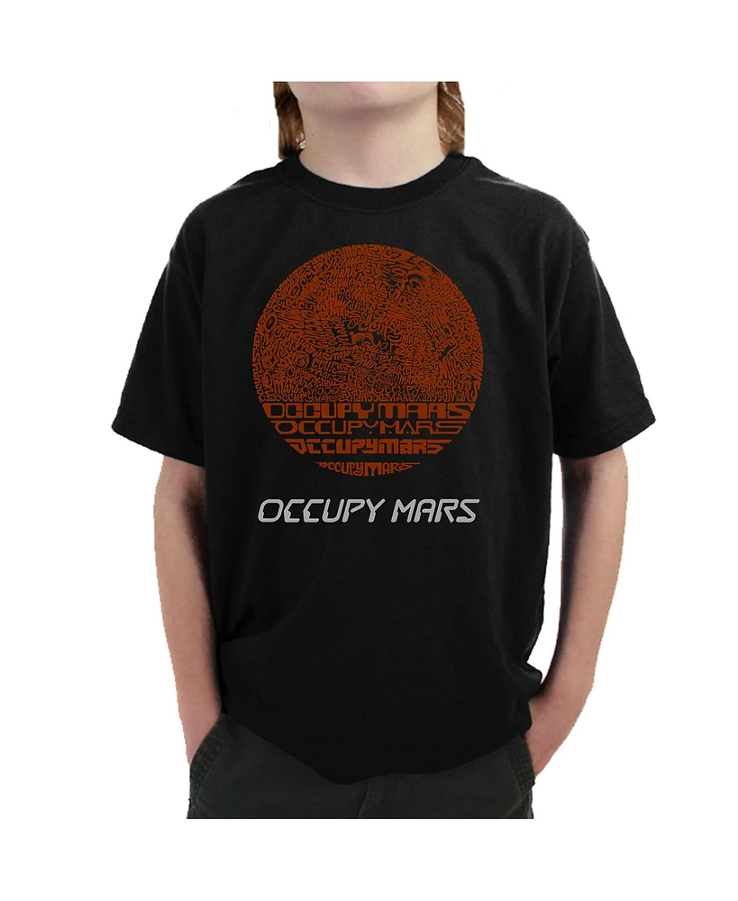 Big Boy's Word Art T-shirt - Occupy Mars