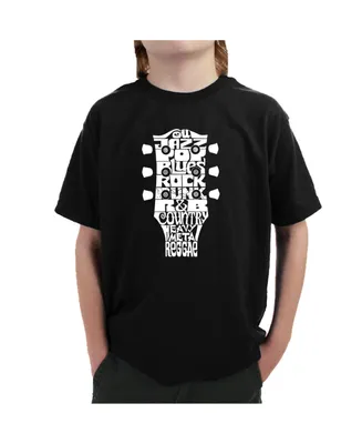 Big Boy's Word Art T-shirt - Guitar Head Music Genres