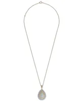 Diamond Teardrop Cluster Pendant Necklace (1 ct. t.w.) in 14k Two-Tone Gold, 16" + 2" extender - Two