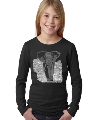 La Pop Art Girls Word Long Sleeve - Elephant