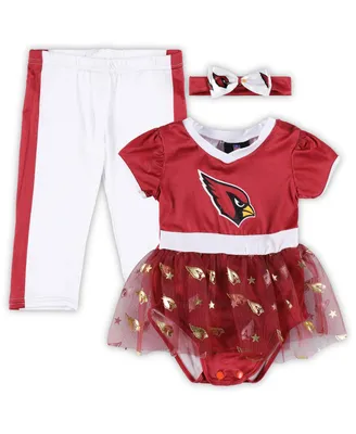 Infant Boys and Girls Cardinal, White Arizona Cardinals Tailgate Tutu Game Day Costume Set