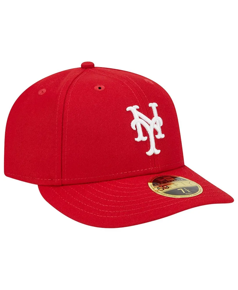Men's New Era Scarlet York Mets Low Profile 59FIFTY Fitted Hat