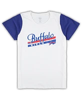 Women's Concepts Sport White, Royal Buffalo Bills Plus Downfield T-shirt and Shorts Sleep Set