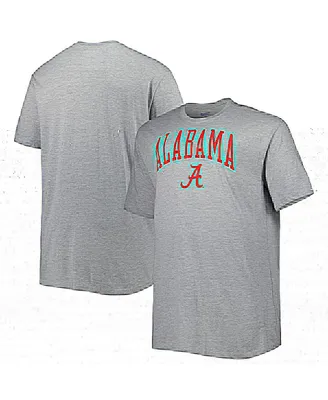 Men's Champion Heathered Gray Alabama Crimson Tide Big and Tall Team Arch Over Wordmark T-shirt