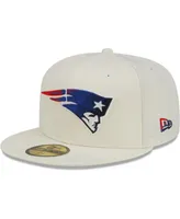 Men's New Era Cream New England Patriots Chrome Color Dim 59FIFTY Fitted Hat