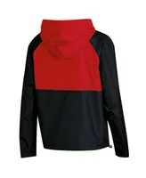 Women's Champion Black Cincinnati Bearcats Colorblocked Packable Raglan Half-Zip Hoodie Jacket