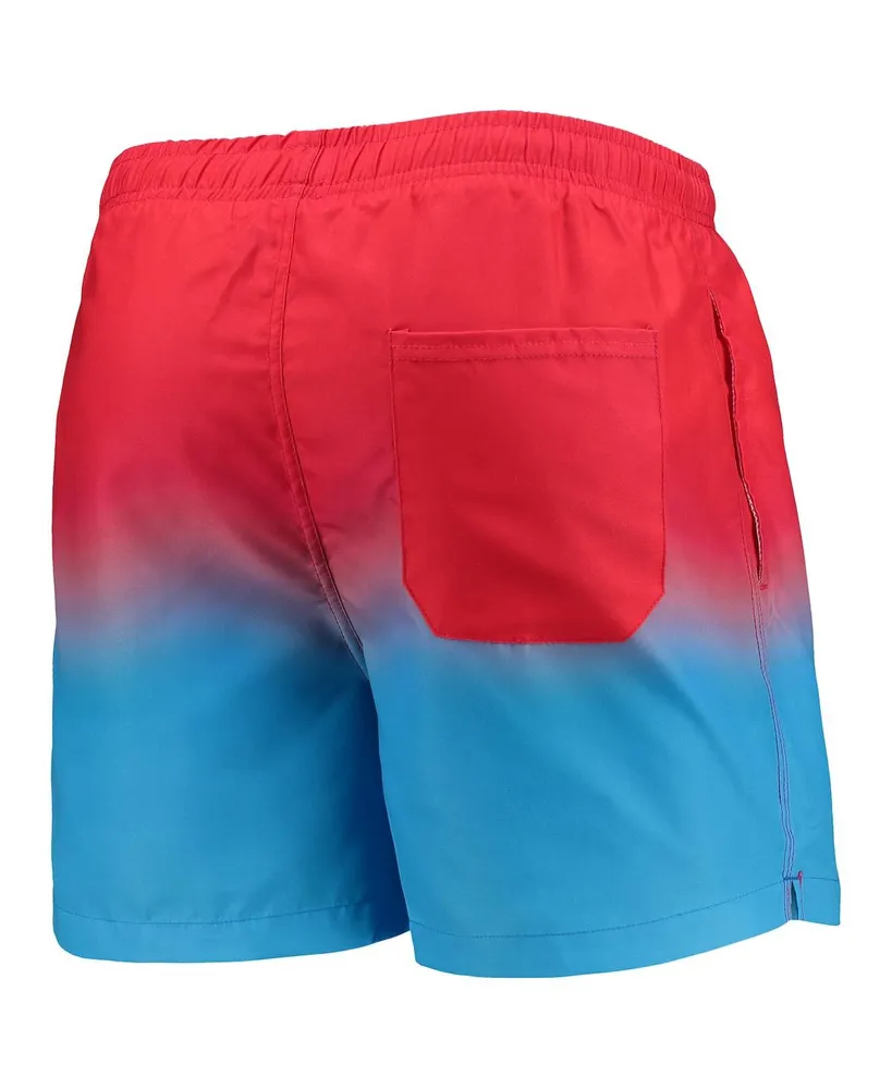 Men's Foco Light Blue Houston Oilers Gridiron Classics Retro Dip-Dye Swim Shorts