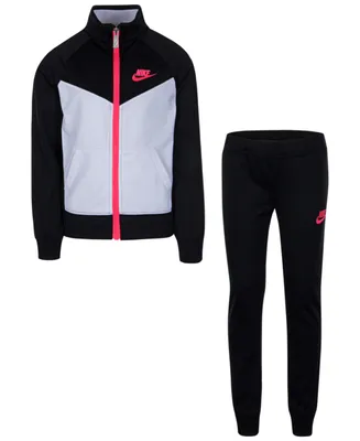 Nike Little Girls Tricot Jacket and Pants, 2 Piece Set