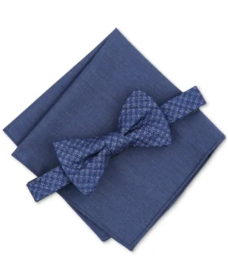 Bar Iii Men's Milan Bow Tie & Solid Pocket Square Set, Created for Macy's