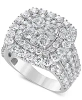 Diamond Multi Halo Cluster Ring (4 ct. t.w.) in 14k White Gold