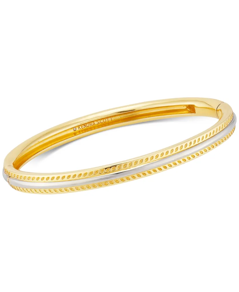 Kendra Scott 14k Gold-Plated & Rhodium-Plated Signature Hoofprint Trim Bangle Bracelet
