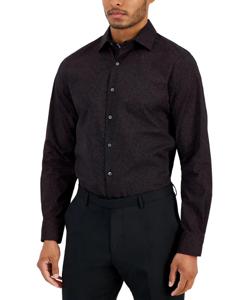 Bar Iii Men's Slim-Fit Dot-Print Dress Shirt, Created for Macy's