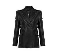 Nocturne Women's Fringed Faux Leather Jacket