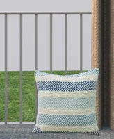 Vibhsa Linden Street Handwoven Dobby Weave Textured Stripe Decorative Pillow, 20" x 20"