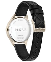 Citizen Eco-Drive Women's Pixar Ratatouille Black Quilted Leather Strap Watch 37mm