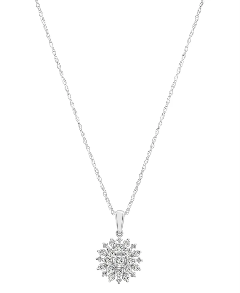 Wrapped in Love 2-Pc. Set Diamond Cluster Pendant Necklace & Matching Stud Earrings (1 ct. t.w.) in 14k White Gold, Created for Macy's