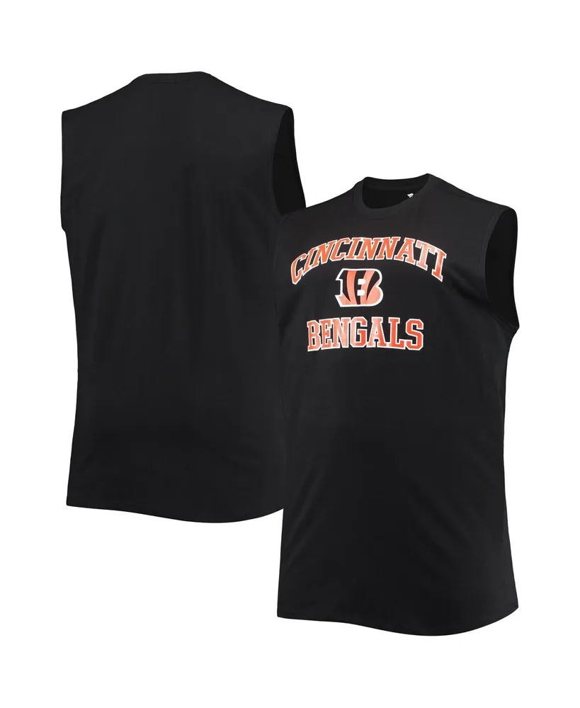 Men's Black Cincinnati Bengals Big and Tall Muscle Tank Top