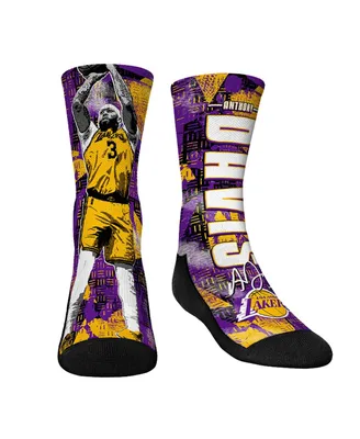 Youth Boys and Girls Rock 'Em Socks Anthony Davis Los Angeles Lakers Big Player Crew Socks