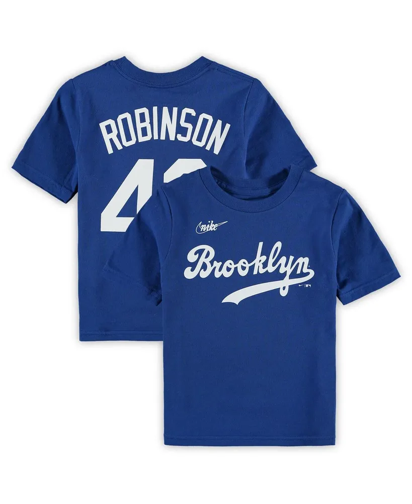 Jackie Robinson Brooklyn Dodgers Majestic Cooperstown Collection Official  Name & Number T-Shirt - Royal