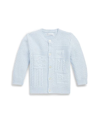 Polo Ralph Lauren Baby Boys or Girls Contrast-Knit Cotton Long Sleeves Cardigan