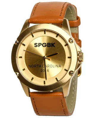 Spgbk Watches Men's Ferguson Three Hand Quartz Tan Leather Watch 44mm