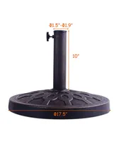 Costway 17.5'' Umbrella Base Stand Market Patio Standing Outdoor Living Heavy Duty (Round)