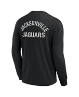 Men's and Women's Fanatics Signature Black Jacksonville Jaguars Super Soft Long Sleeve T-shirt