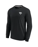 Men's and Women's Fanatics Signature Black Jacksonville Jaguars Super Soft Long Sleeve T-shirt