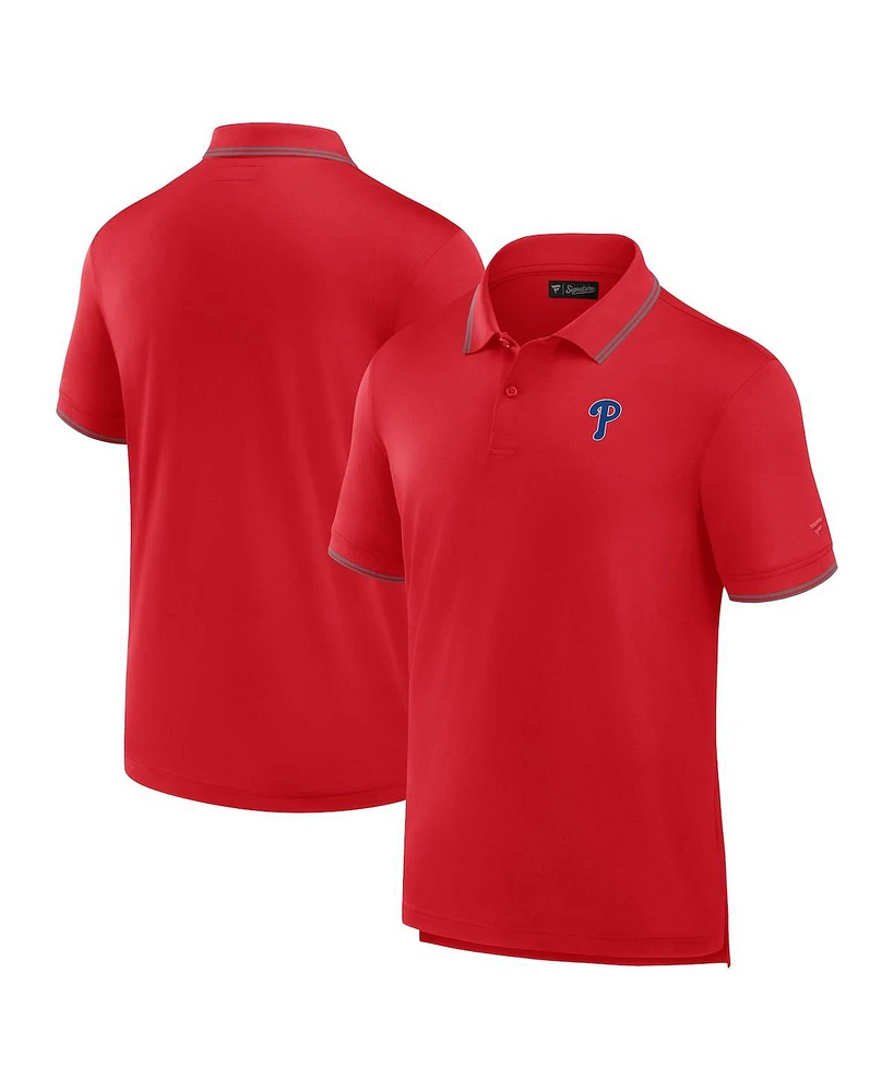 Men's Fanatics Signature Red Philadelphia Phillies Pique Polo Shirt