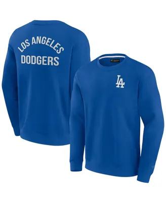 Men's and Women's Fanatics Signature Royal Los Angeles Dodgers Super Soft Pullover Crew Sweatshirt