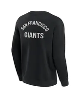 Men's and Women's Fanatics Signature Black San Francisco Giants Super Soft Pullover Crew Sweatshirt