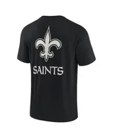 Men's and Women's Fanatics Signature Black New Orleans Saints Super Soft Short Sleeve T-shirt