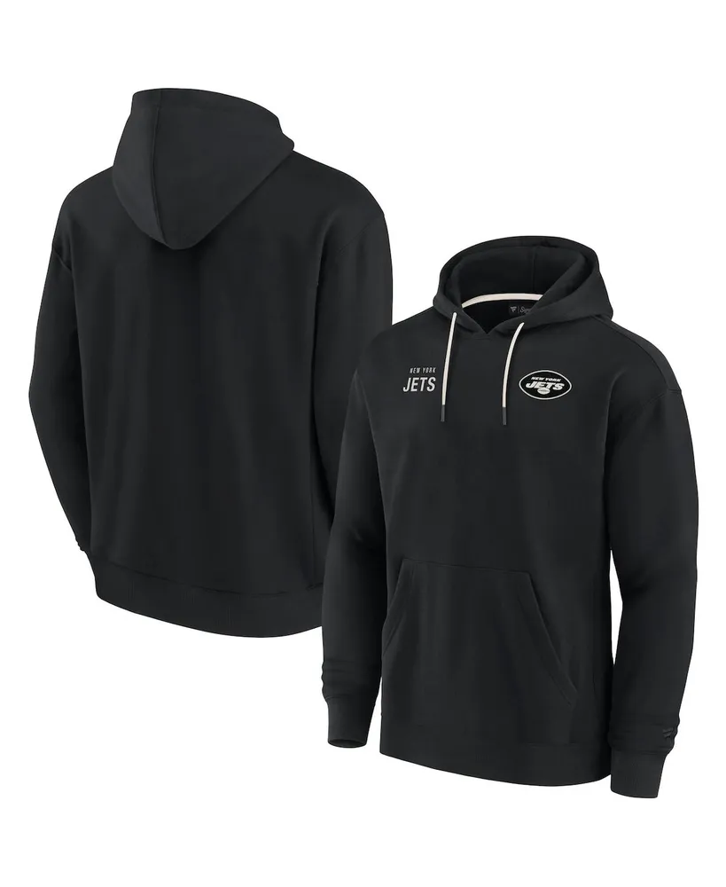 Men's and Women's Fanatics Signature Black New York Jets Super Soft Fleece Pullover Hoodie