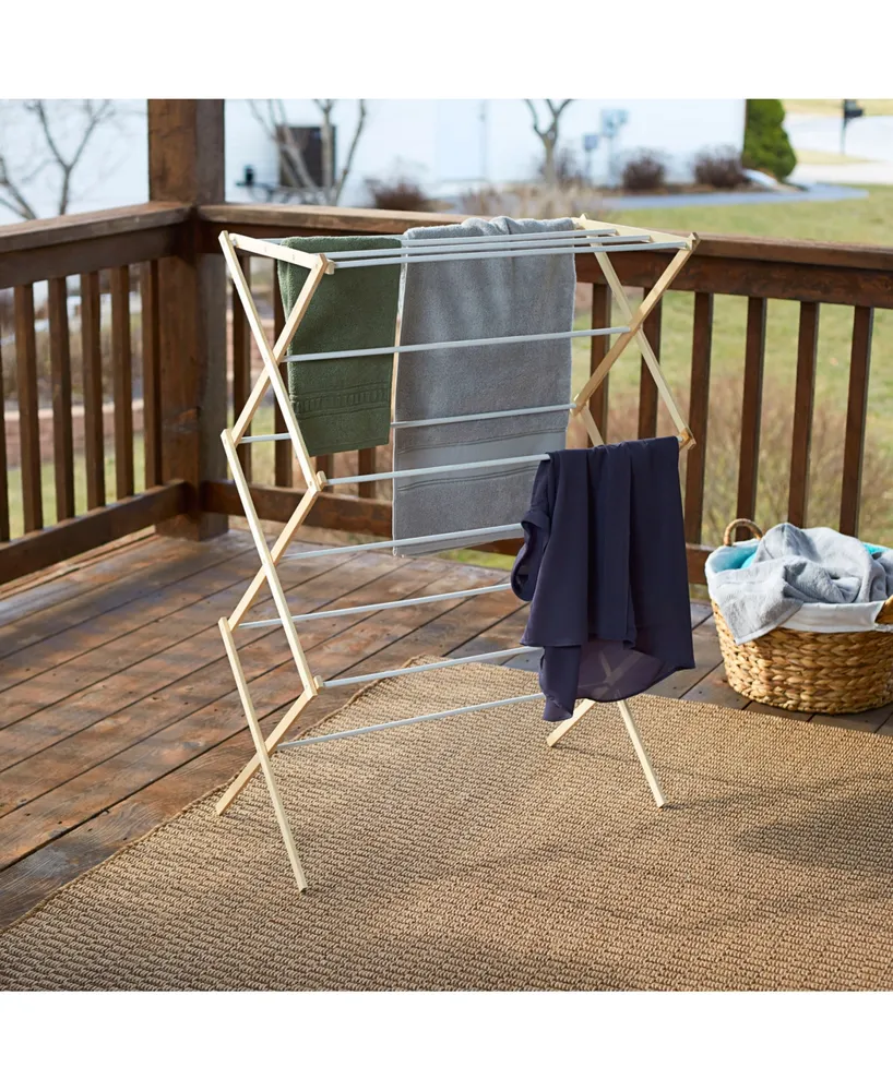 Wood Clothes Dryer White Dowel