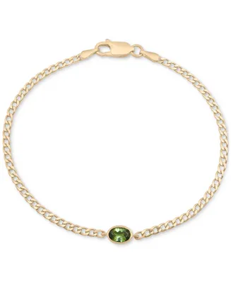 Audrey by Aurate Green Tourmaline Curb Link Bracelet (1/2 ct. t.w.) in Gold Vermeil, Created for Macy's