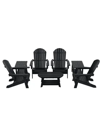 7-Piece Outdoor Folding Adirondack Chair Conversation Set