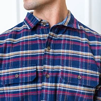 Hope & Henry Mens' Organic Long Sleeve Flannel Double Pocket Button Down Shirt