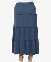 White Mark Plus Tiered Maxi Skirt