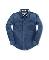 Hope & Henry Boys Organic Long Sleeve Corduroy Button Down Shirt with Flap Pockets