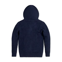 Hope & Henry Baby Boys Organic Long Sleeve Hooded Half Zip Sweater
