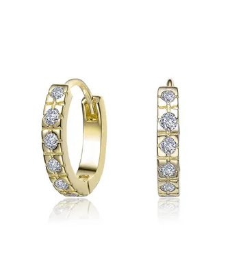 Rachel Glauber Radiant Hoop Earrings with Sparkling Cubic Zirconia