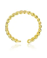 Rachel Glauber 14K Gold Plated Chain Cuff Bracelet