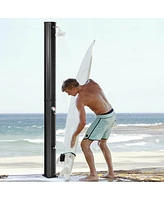 9.3 Gallon Outdoor Solar Heating Shower 7.2Ft Adjustable Shower Head W/Base