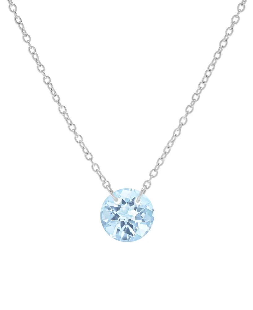 Blue Topaz Solitaire 18" Pendant Necklace (2-1/3 ct. t.w.) in Sterling Silver