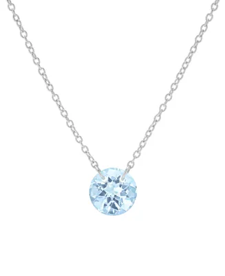 Blue Topaz Solitaire 18" Pendant Necklace (2-1/3 ct. t.w.) in Sterling Silver