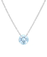 Blue Topaz Solitaire 18" Pendant Necklace (2-1/3 ct. t.w.) in Sterling Silver