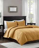 Madison Park Harper Quilted Velvet 3-Pc. Quilt Set